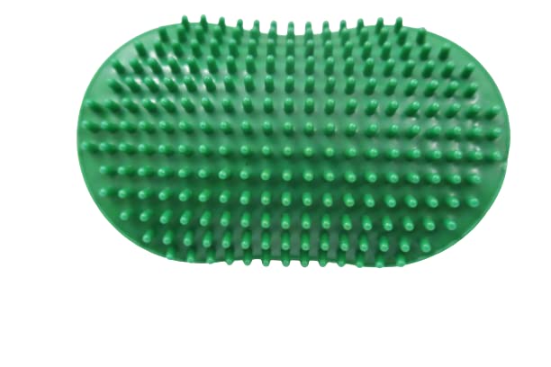 Pet Bath Comb Massage Comb with Ring Handle Rubber Bristles Hand Brush